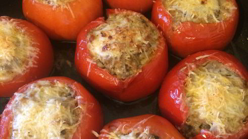 помидоры фаршированные грибами, фаршем и сыром