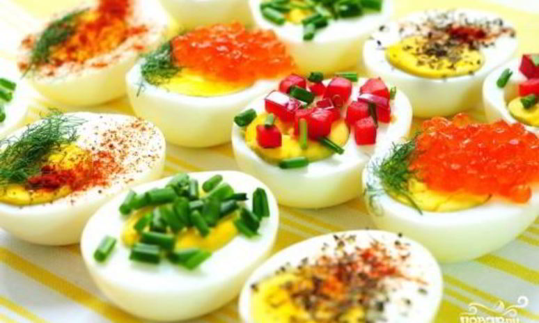 Рецепт праздничной закуски из яиц