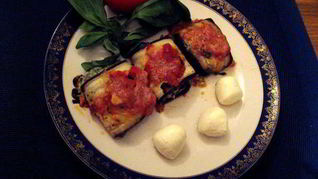 Роллатини из баклажанов со шпинатом