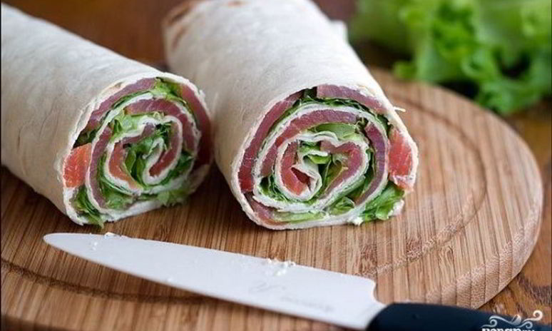 Рецепт роллов из лаваша с семгой