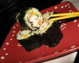 Роллы с шампиньонами и цветной капустой