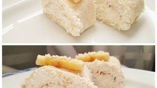 Творожные роллы с бананами в кокосовой стружке