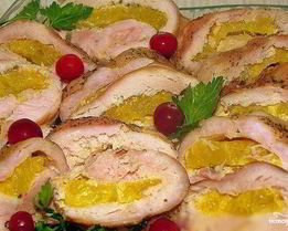 Куриный рулет с чесноком