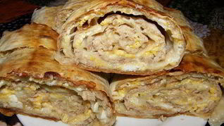 Куриный рулет в лаваше