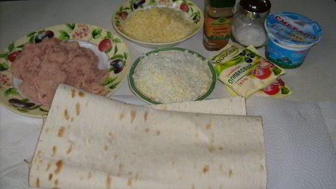 куриный рулет в лаваше