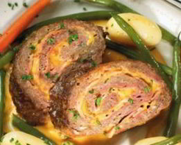 Мясной рулет Кордон блю с ветчиной и сыром