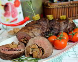 Рулет из говядины с грибами