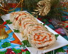 Рулет из лаваша с курицей