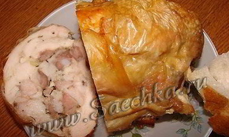 Рецепт рулета куриного со свининой