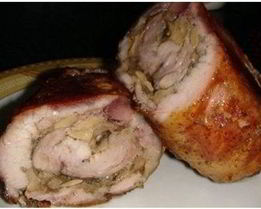 Рулет мясной с грибами