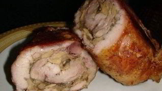 Рулет мясной с грибами