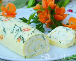 Рулет с плавленым сыром