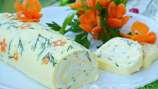 Рулет с плавленым сыром