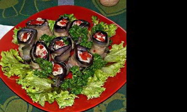 Рецепт рулетиков из баклажанов ореховые