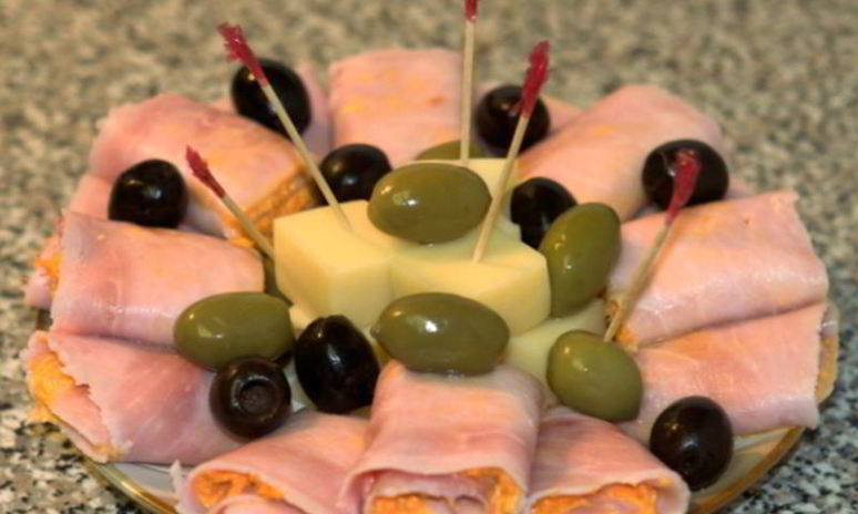 Рецепт рулетиков из ветчины