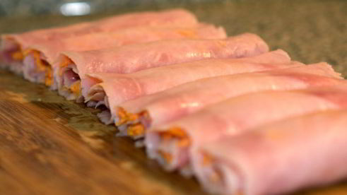 рулетики из ветчины
