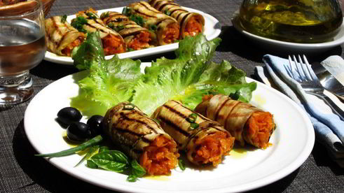 рулеты из баклажанов