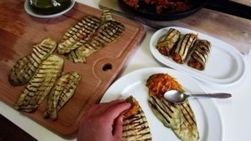 рулеты из баклажанов
