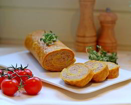 Тыквенный рулет с мясным фаршем