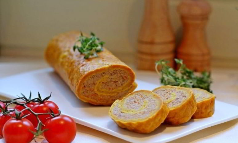 Рецепт тыквенного рулета с мясным фаршем
