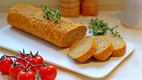 тыквенный рулет с мясным фаршем