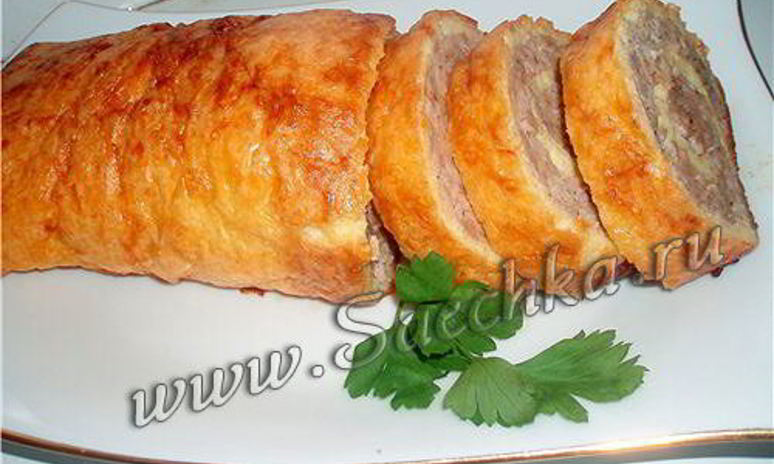 Рецепт яично-мясного рулет