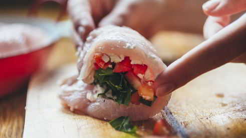 запеченные куриные рулетики