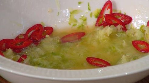 севиче с зеленым салатом