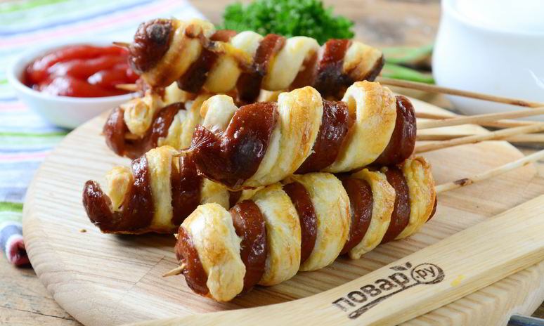 Рецепт сосисок в тесте на палочке твистер