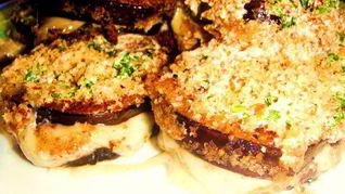 Сэндвич из баклажанов с сыром в хрустящей панировке