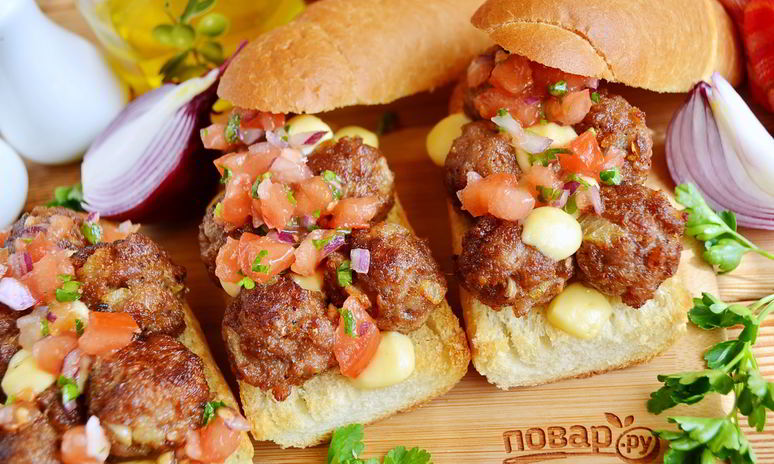 Рецепт сэндвича с мясными шариками