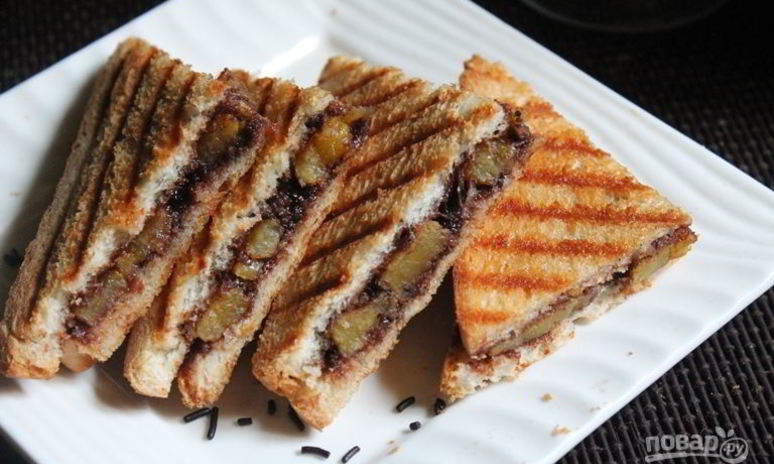 Рецепт сэндвича с нутеллой и бананом