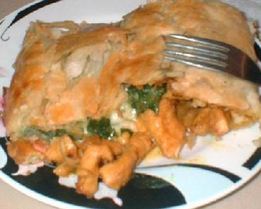 Сэндвич с цыпленком, шпинатом и сыром