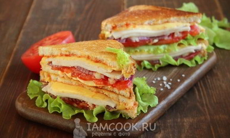 Рецепт сэндвича с ветчиной и сыром