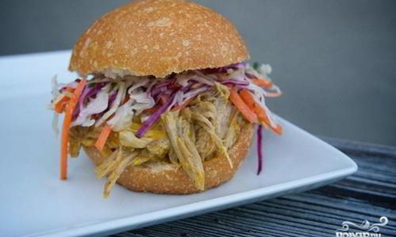 Рецепт сэндвичей со свининой, жареной в пиве с овощами