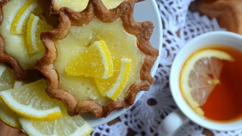 лимонные тарталетки с лимонным мармеладом