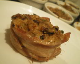 Тарталетки из бекона с грибами