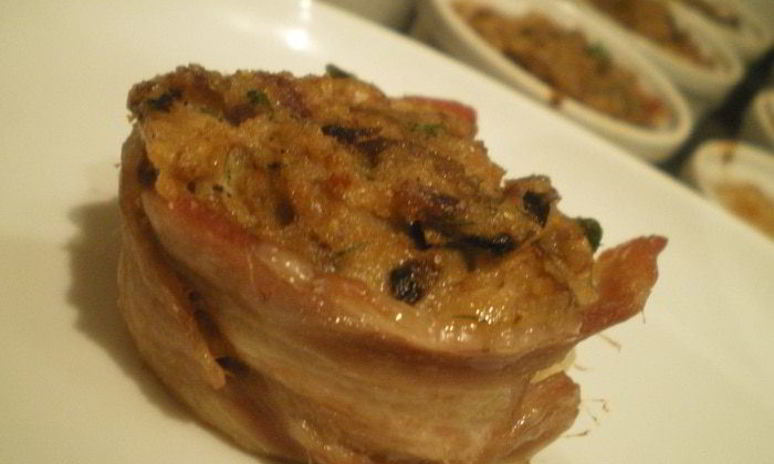 Рецепт тарталеток из бекона с грибами