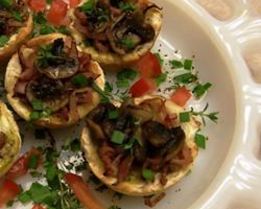 Тарталетки из хлеба с грибами