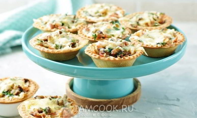 Рецепт тарталеток с грибами и сыром в духовке