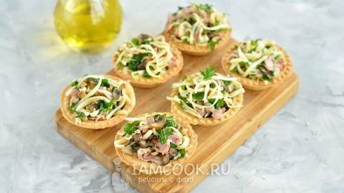 тарталетки с грибами и сыром в духовке