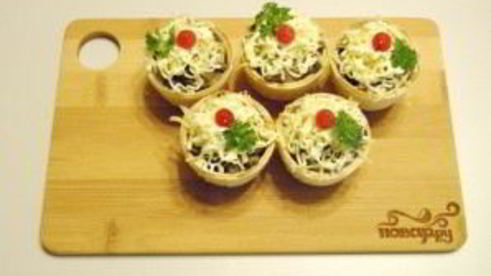 тарталетки с грибами