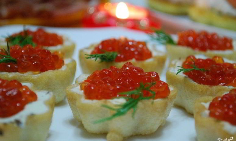 Рецепт тарталеток с икрой и творожным сыром