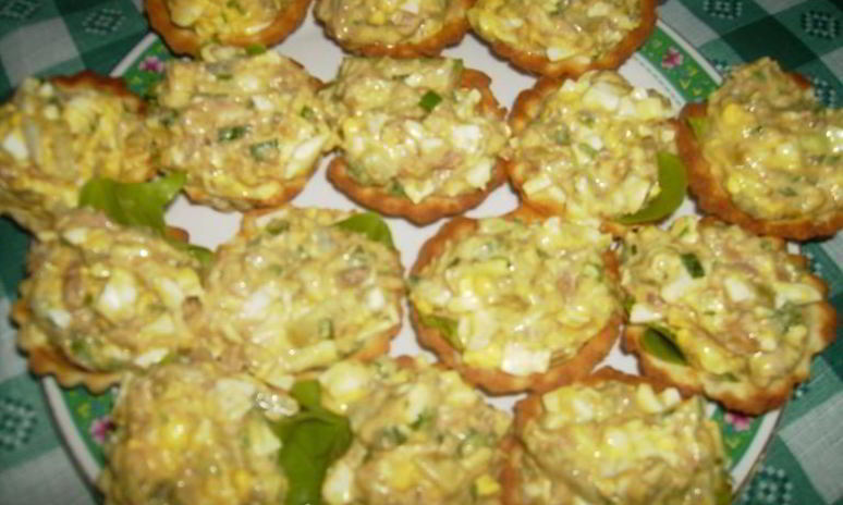 Рецепт тарталеток с консервированным тунцом