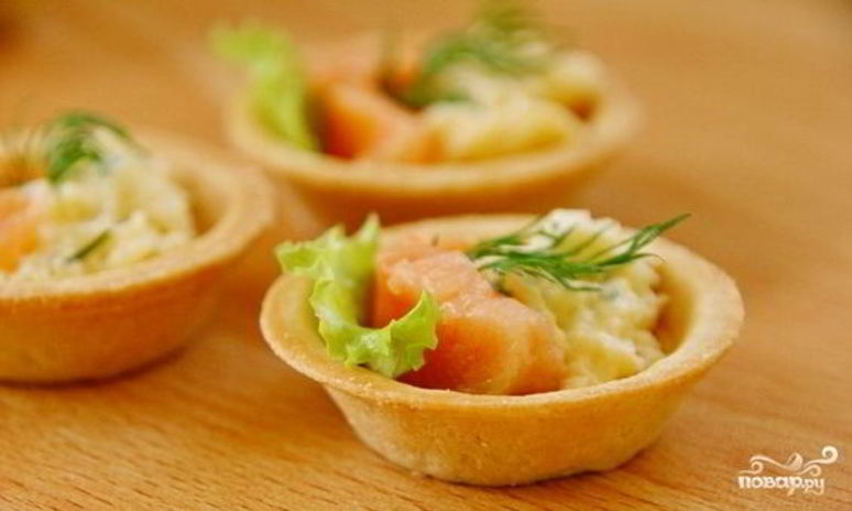 Рецепт тарталеток с копченой рыбой