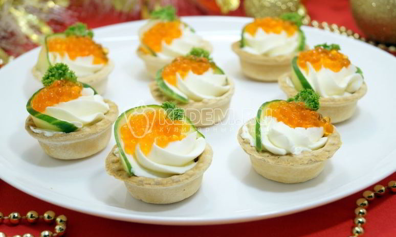 Рецепт тарталеток с красной икрой праздничные