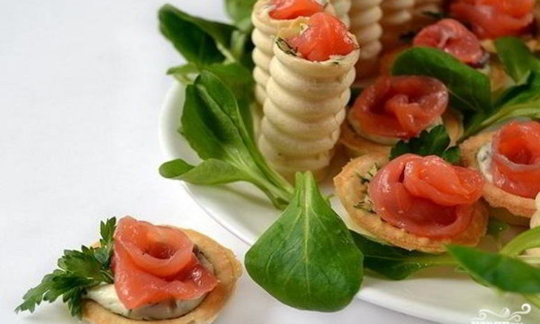 Рецепт тарталеток с семгой и сыром