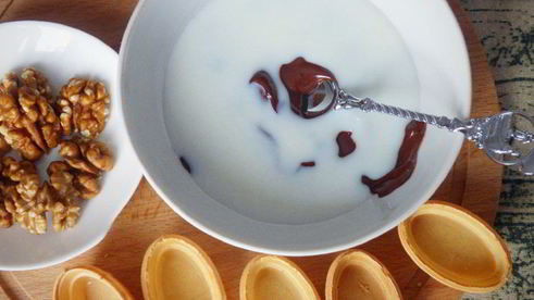 тарталетки с шоколадной начинкой