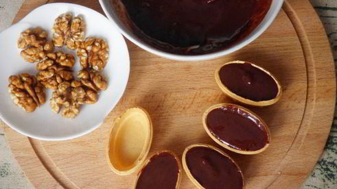 тарталетки с шоколадной начинкой