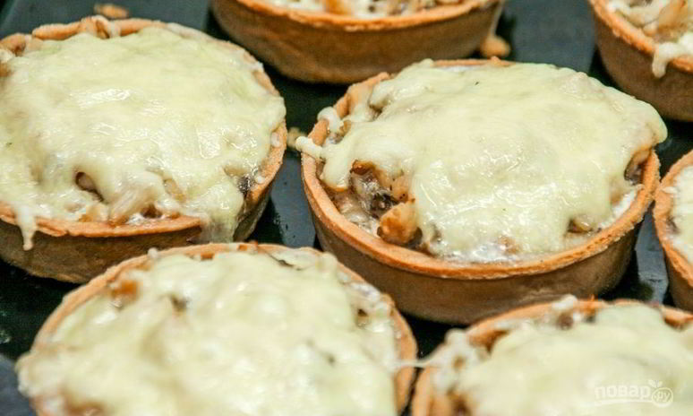 Рецепт тарталеток с сыром и грибами